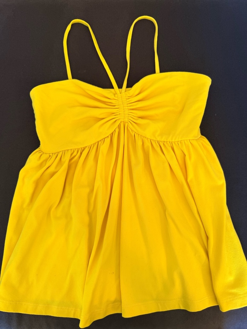 Susana Monaco Yellow Spaghetti Strap Babydoll Top
